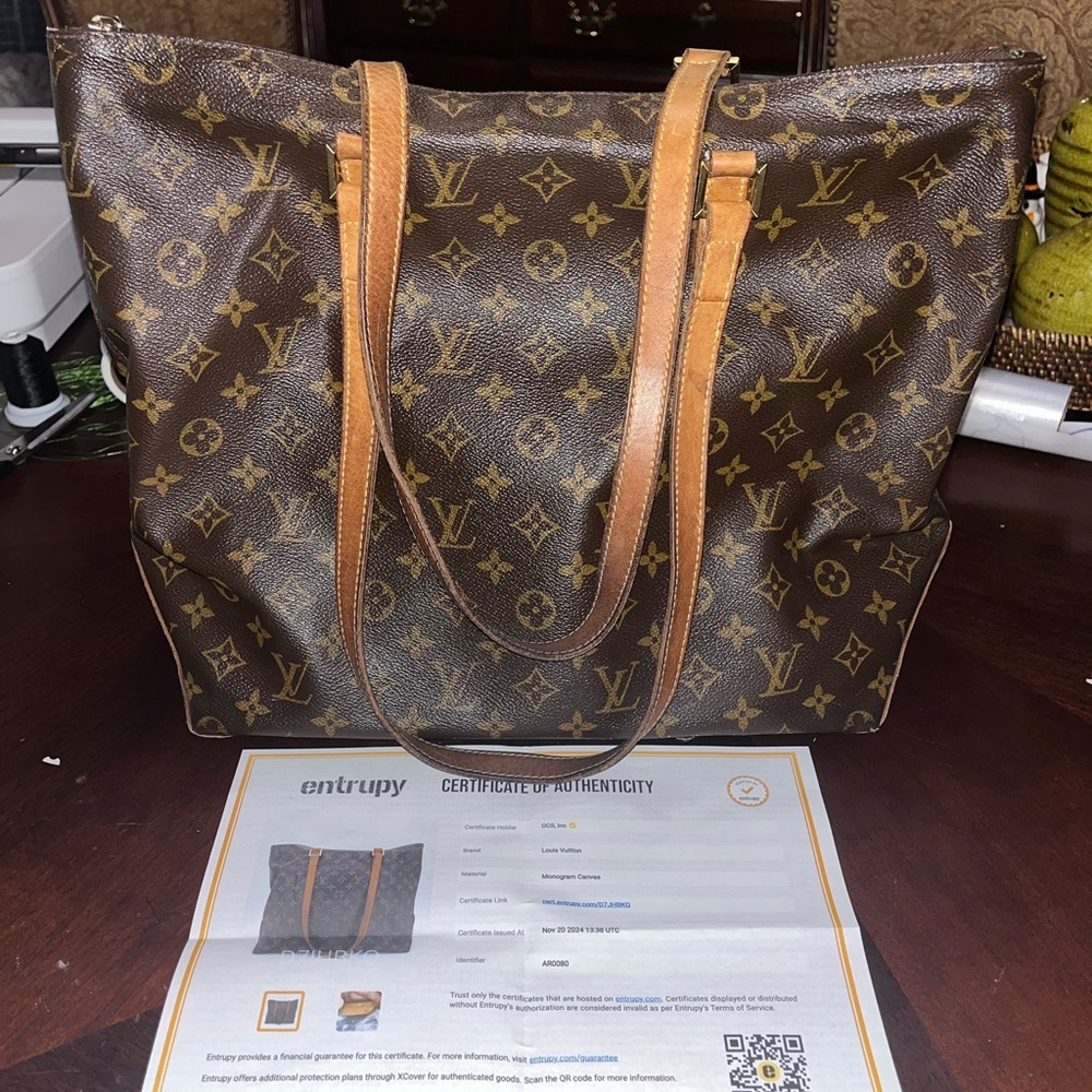 Louis Vuitton Authentic Monogram Leather Cabas Piano Tote